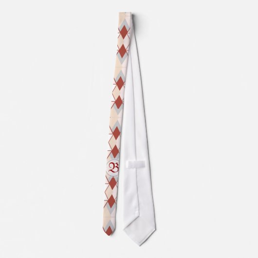 Monogram Geometry Muster Neck Tie Krawatte (Rückseite)