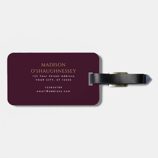 Monogram Gepäckanhänger (Rückseite horizontal)