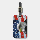 Monogram-Gepäckmarke Bald Eagle American Flag Gepäckanhänger (Vorderseite vertikal)
