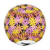 Monogram Gerbera Blume Muster, Hintergrund Baseball (Rückseite)