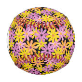 Monogram Gerbera Blume Muster, Hintergrund Baseball (Vorderseite)