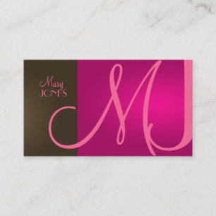 Monogram-Geschäftskarte in Retro-Farben Visitenkarte