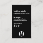 MONOGRAM-GESCHÄFTSKARTE VISITENKARTE (Rückseite)