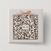 Monogram Geschenk & Schleife QR-Code | Registrierk Button (Vorderseite)