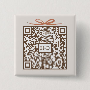 Monogram Geschenk & Schleife QR-Code Registrierk Button
