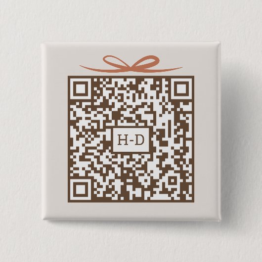 Monogram Geschenk & Schleife QR-Code | Registrierk Button (Vorderseite)