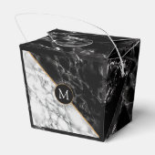 Monogram Gevor Box Schwarz-weiß Marble Stone Geschenkschachtel (Rückseite)