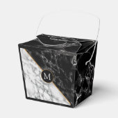 Monogram Gevor Box Schwarz-weiß Marble Stone Geschenkschachtel (Vorderseite)