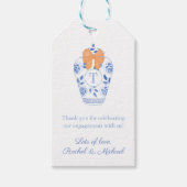 Monogram Ginger Jar Orange Bow Polterabend Geschenkanhänger (Vorderseite)