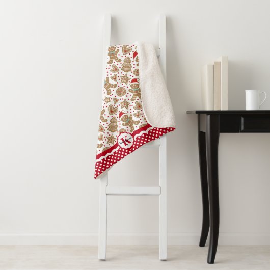 Monogram Gingerbread Man Christmas Sherpadecke (Beispiel)