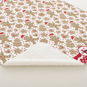 Monogram Gingerbread Man Christmas Sherpadecke (3/4)