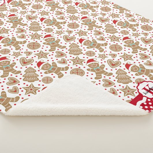 Monogram Gingerbread Man Christmas Sherpadecke (3/4)