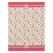 Monogram Gingerbread Man Christmas Tischdecke (Vorderseite)