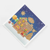 Monogram Gingerbread Weihnachtskekse Serviette (Ecke)