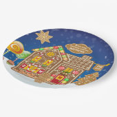 Monogram Gingerbrot Weihnachtskekse im Haus Bonbon Pappteller (Schrägansicht)