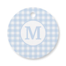 Monogram Gingham Muster in Soft Baby Blue