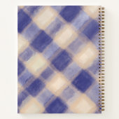 Monogram Gingham navvy Blue Creme Tartan Karo Name Notizblock (Rückseite)