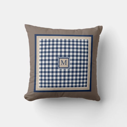 Monogram Gingham Tablecloth Kissen (Vorderseite)