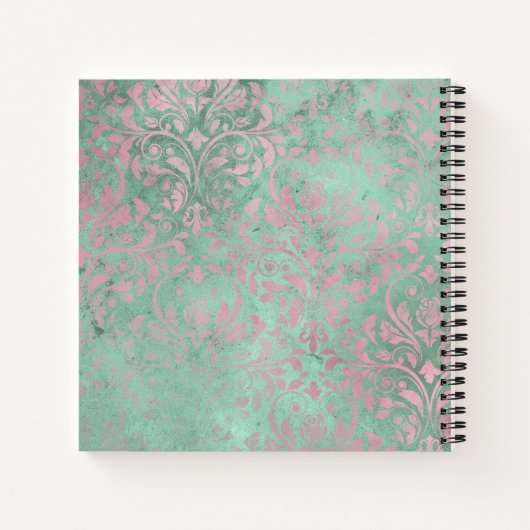 Monogram GIRAFFE Boho Blume Hübsch Girly Modern Notizblock (Rückseite)