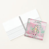 Monogram GIRAFFE Boho Blume Hübsch Girly Modern Notizblock (Innenseite)