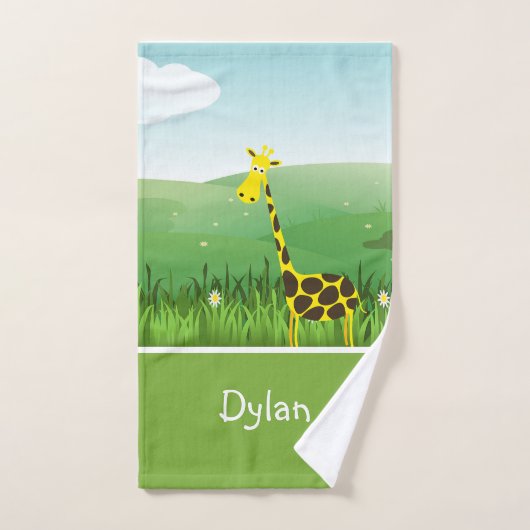 Monogram Giraffe Zoo Animal Baby Towel Set (Handtuch)