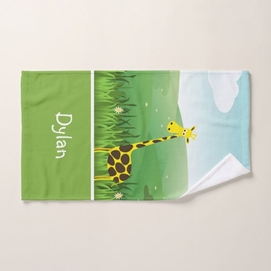 Monogram Giraffe Zoo Animal Baby Towel Set (Handtuch)