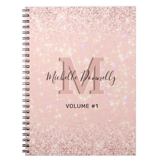 Monogram Girl Chic Pink Notebook Notizblock (Vorderseite)