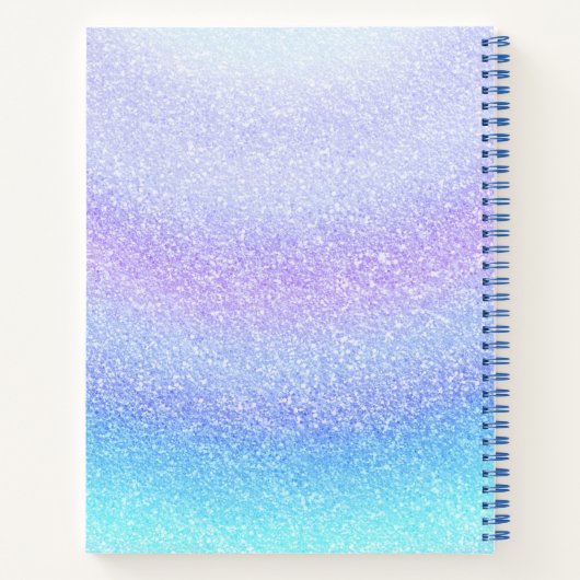 Monogram Girl Glitzer Chic Sparkle Moderner Name Notizblock (Rückseite)