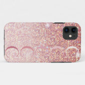 Monogram Girl Rose Gold Glitzer Case-Mate iPhone Hülle (Rückseite (Horizontal))