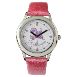 Monogram Girls K doodle art Katherine name watch Armbanduhr