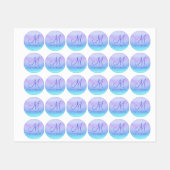 Monogram Girly Glitzer Chic Modern Name Iron Etiketten (Blatt)