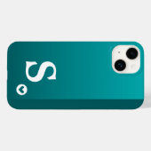 Monogram Girly Green Heart Simple Modern Chic Case (Rückseite (Horizontal))