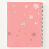 Monogram Girly Imitats Foil Floral Chic Modern Nam Notizblock (Rückseite)
