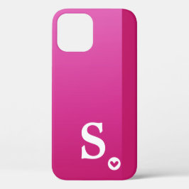 Monogram Girly Lila Heart Simple Modern Chic Cas Case-Mate iPhone Hülle