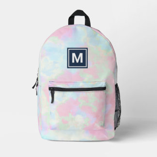 Monogram, Girly Pastel Krawatte-Farbstoff-Backpack Bedruckter Rucksack