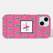 Monogram Girly Pink Fish Muster Personalisiert Case-Mate iPhone Hülle (Rückseite (Horizontal))