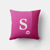 Monogram Girly Pink Lila Heart Modern Chic Kissen (Rückseite)