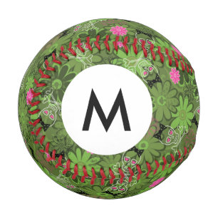 Monogram Girly Punk Skulls auf Blume Camouflage Baseball