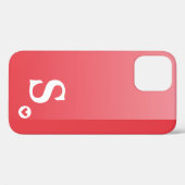 Monogram Girly Red Heart Simple Modern Chic Case-Mate iPhone Hülle (Rückseite (Horizontal))