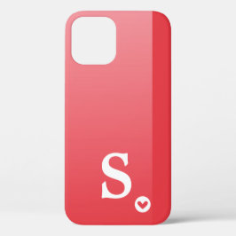 Monogram Girly Red Heart Simple Modern Chic Case-Mate iPhone Hülle
