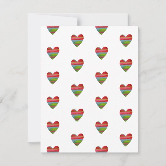 Monogram Girly Script Einfache Herz-Note-Karte Mitteilungskarte (Rückseite)