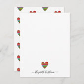 Monogram Girly Script Einfache Herz-Note-Karte Mitteilungskarte (Vorne/Hinten)