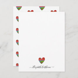 Monogram Girly Script Einfache Herz-Note-Karte Mitteilungskarte