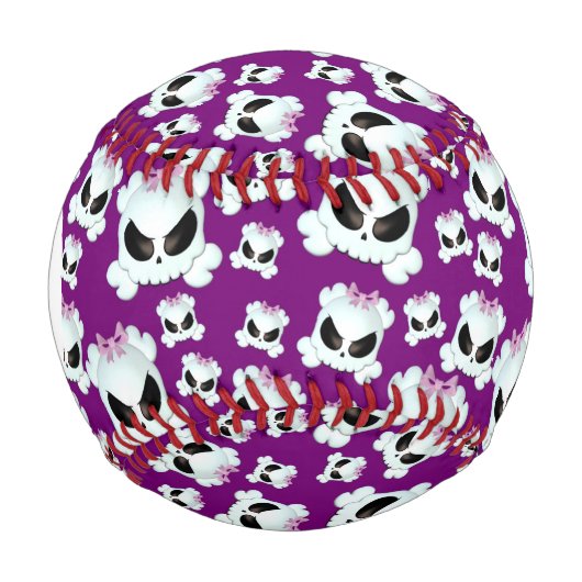 Monogram Girly Skullz Baseball (Vorderseite)