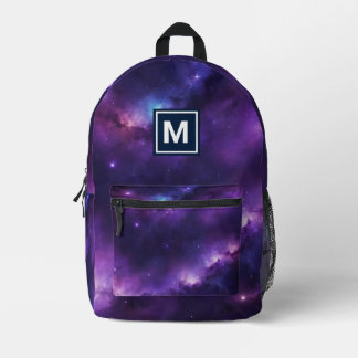 Monogram Girly Stars Galaxy Backpack Bedruckter Rucksack