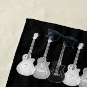 Monogram Gitarrist schwarz-weiß Strandtuch (Beispiel)