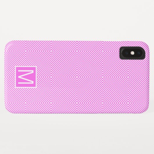 Monogram GL Pink Echo Diamond Case-Mate iPhone Hülle (Rückseite (Horizontal))