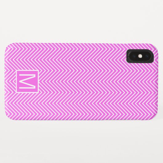 Monogram GL Pink Mini Zickzack Case-Mate iPhone Hülle (Rückseite (Horizontal))