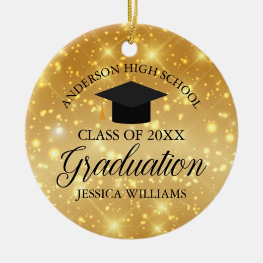 Monogram Glam für den benutzerdefinierten Abschlus Keramik Ornament (Vorne)