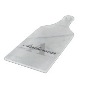 Monogram Glas Chopping Paddle - Grauer Marmor Schneidebrett (Ecke)